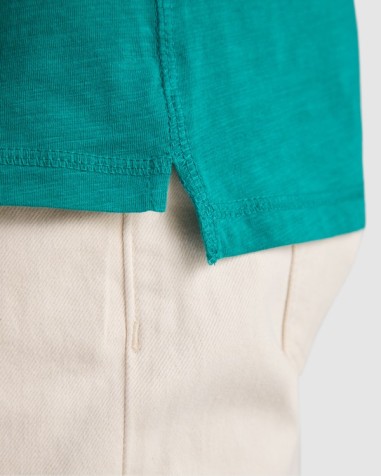 T-shirt with slanted woven finish,... T-shirt with slanted woven finish,...