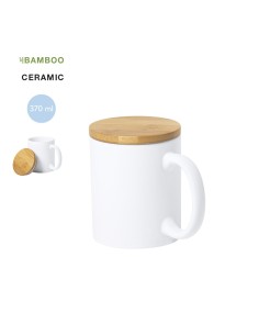 Taza Blanca mate con tapa...