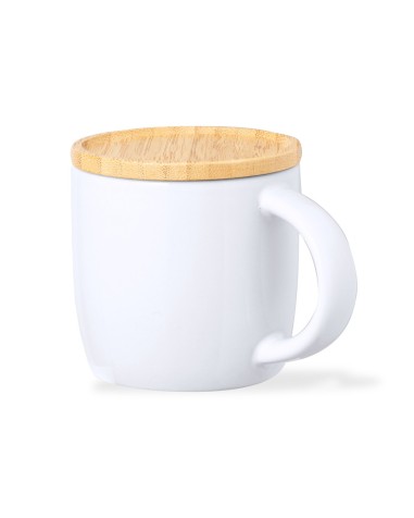 Ceramic mug 350ml bamboo lid - Zenara Ceramic mug 350ml bamboo lid - Zenara
