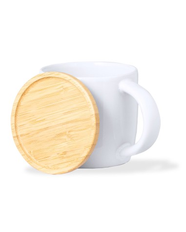 Mug céramique 350ml couvercle bambou... Mug céramique 350ml couvercle bambou...
