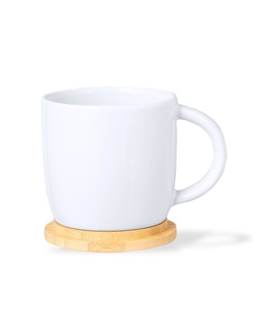 Taza de Ceramica 350ml tapa bambú  -... Taza de Ceramica 350ml tapa bambú  -...