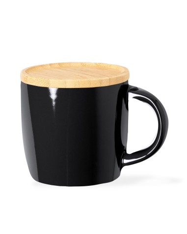 Taza de Ceramica 350ml tapa bambú  -... Taza de Ceramica 350ml tapa bambú  -...