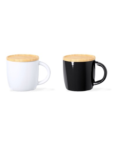 Taza de Ceramica 350ml tapa bambú  -... Taza de Ceramica 350ml tapa bambú  -...