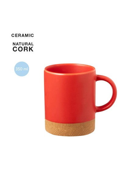 Taza 350ml de Ceramica con base de corcho Personalizable - Melmak