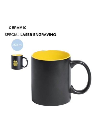 Tassa de Ceràmica 350ml bicolor Personalitzable làser - Bafy