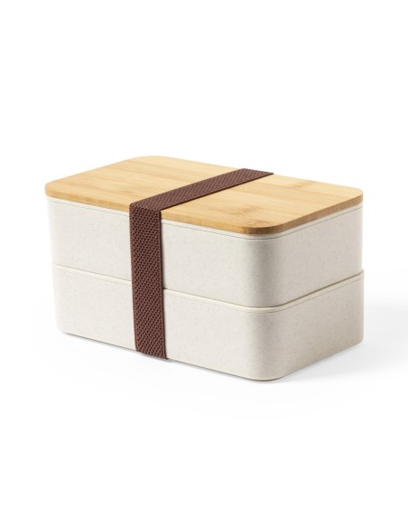 Lunch box 2 compartiments de 700ml et couvercle en bambou personnalisable - Bawar
