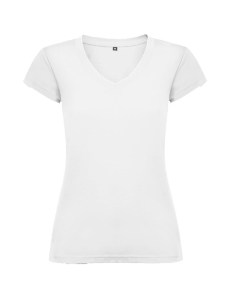 T-shirt femme ajusté col V, 100 % coton, 155 g/m² - Victoria Roly