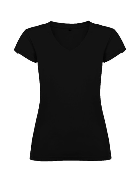 T-shirt femme ajusté col V, 100 % coton, 155 g/m² - Victoria Roly