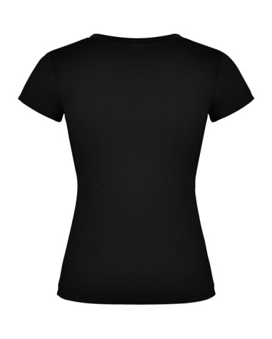 T-shirt femme ajusté col V, 100 %...