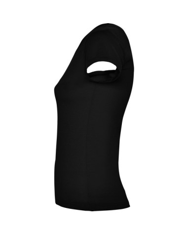 T-shirt femme ajusté col V, 100 %...