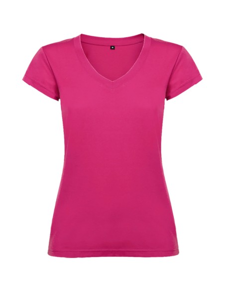 Camiseta MUJER escote pico entallada 100% algodón 155g/m²  - VICTORIA ROLY