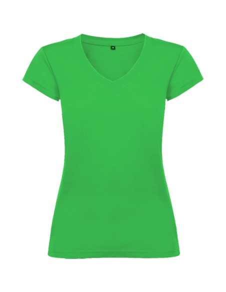 Camiseta MUJER escote pico entallada 100% algodón 155g/m²  - VICTORIA ROLY
