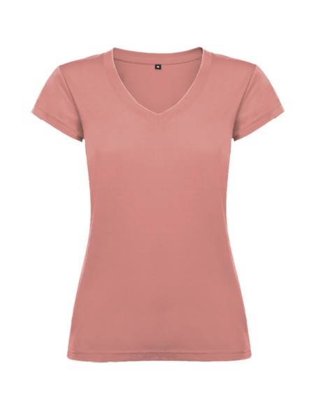 T-shirt femme ajusté col V, 100 % coton, 155 g/m² - Victoria Roly