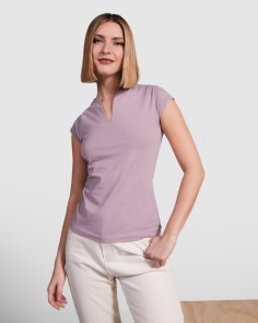 T-shirt femme ajusté col V,... 2