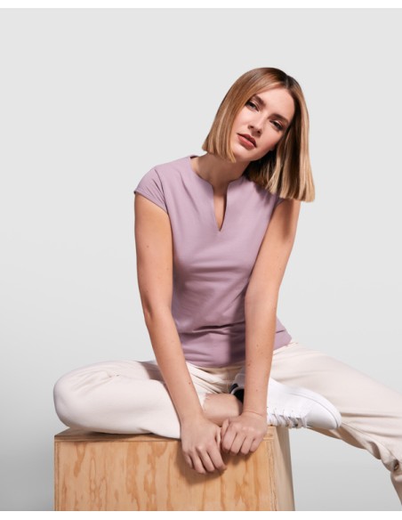 Camiseta MUJER escote en V entallada 94%algodón/6%elastano 200g/m²  - BELICE ROLY