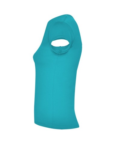 T-shirt femme ajusté col V, 94 %algod...