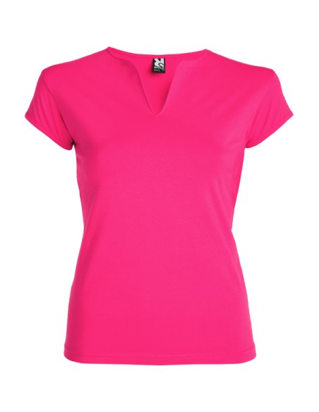 Women's fitted V-neck T-shirt, 94 %algod /6 %elastano , 200g/m² - Belize Roly