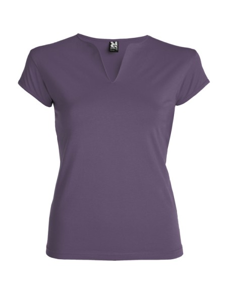 Women's fitted V-neck T-shirt, 94 %algod /6 %elastano , 200g/m² - Belize Roly