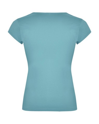 T-shirt femme ajusté col V, 94 %algod...