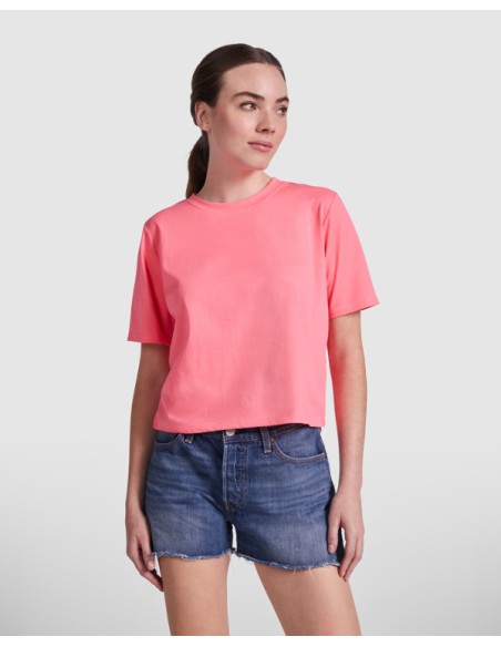 Camiseta MUJER holgada estilo Crop Top100% algodón 170g/m²  - DOMINICA ROLY