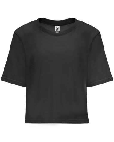 Loose-fitting crop top style T-shirt... Loose-fitting crop top style T-shirt...
