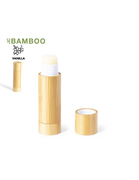 Vanilla-flavored lip protection lipstick with bamboo casing