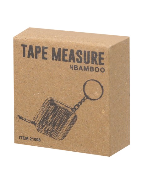 Porte-clés personnalisable en bambou avec mètre ruban de 1 mètre - Axler