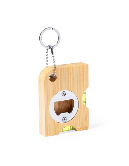 Bamboo keychain with levels and bottle opener - Nish