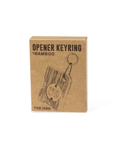 Bamboo keychain with levels and bottle opener - Nish