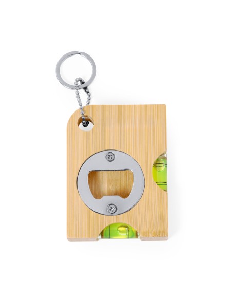 Bamboo keychain with levels and bottle opener - Nish