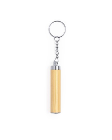 Bamboo keychain with LED flashlight -... Bamboo keychain with LED flashlight -...