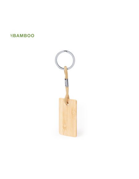 Customizable bamboo keychain with your logo - Recbam