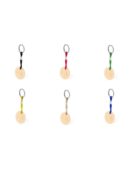 Porte-clés rond en bambou personnalisable - Cirbam