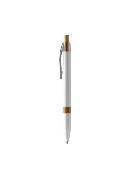 Ballpoint pen with recycled aluminum body and bamboo details - ASCARI