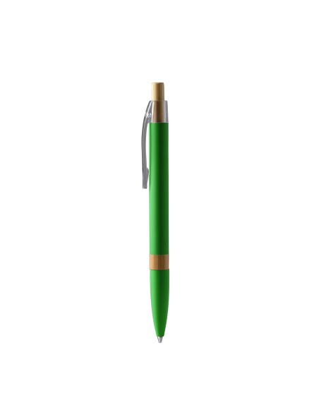 Ballpoint pen with recycled aluminum body and bamboo details - ASCARI