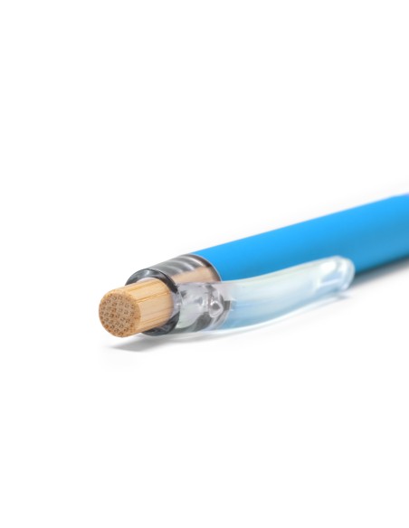 Ballpoint pen with recycled aluminum body and bamboo details - ASCARI