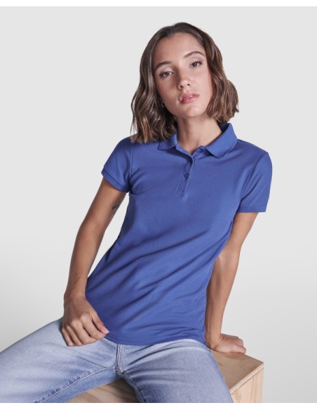 WOMEN'S short-sleeved polo shirt 60% cotton 40% Polyester piqué knit 190g/m² - PEGASO WOMAN PREMIUM ROLY