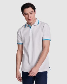 Two-tone short-sleeved polo...
