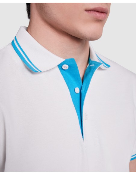 Two-tone short-sleeved polo shirt 100% cotton piqué knit 230g/m² ADULT - MONTREAL ROLY