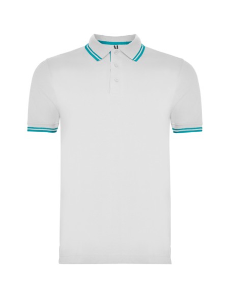 Two-tone short-sleeved polo shirt 100% cotton piqué knit 230g/m² ADULT - MONTREAL ROLY