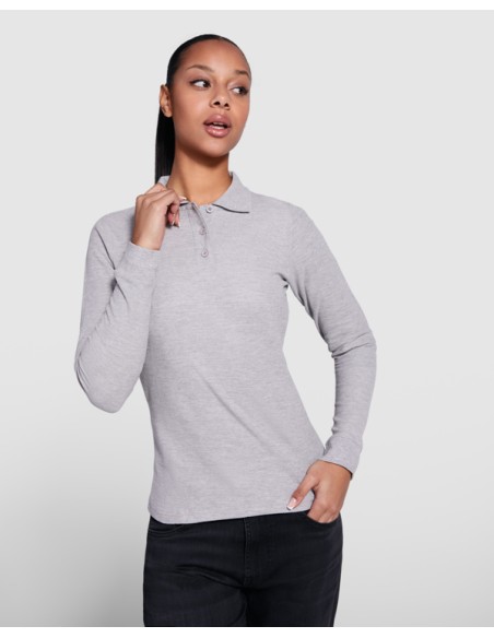 WOMEN'S LONG SLEEVE POLO 100% Cotton piqué knit 220g/m² ADULT - ESTRELLA WOMAN L/S ROLY