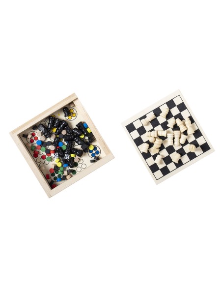 Coffret de jeux de société (échecs, parcheesi et dames) - Parchess