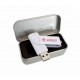 Memoria USB personalizada 2 colores y vlip metalizado blanco
