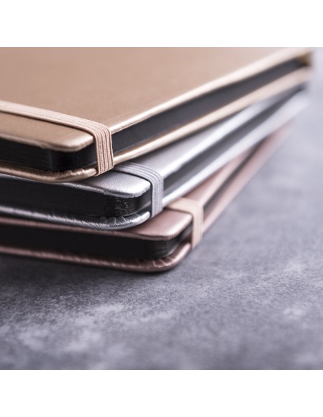 Bloc-notes A5 avec couvertures métallisées et 80 feuilles blanches - Bodley