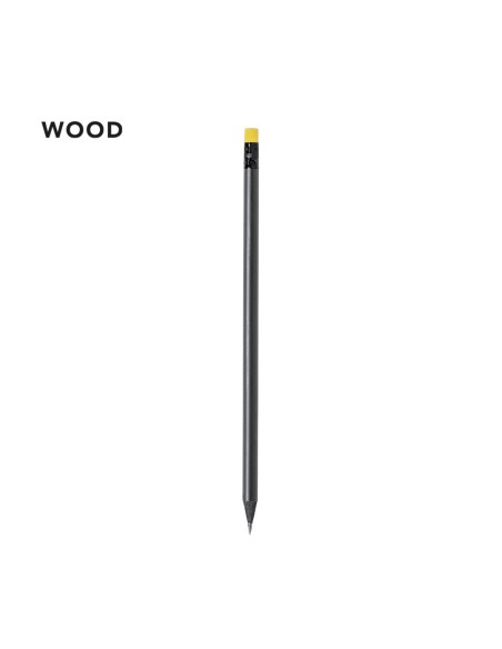 Lápiz de madera de color negro con goma de colores - Crespok