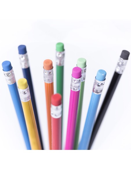 Crayon en bois avec gomme de couleur - Melart