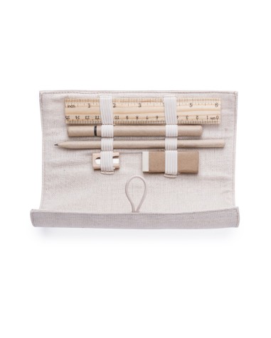 Estuche de yute y algodón con 5...