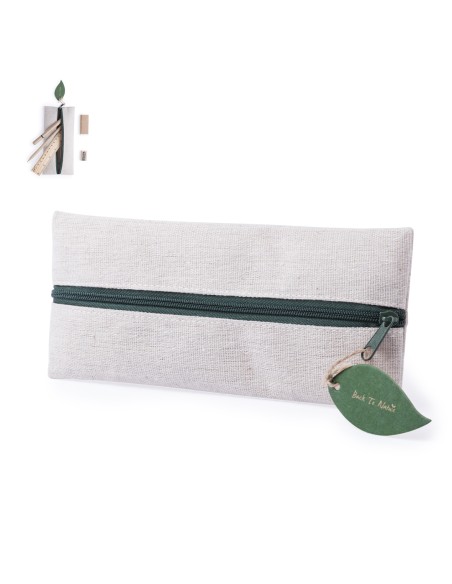 Jute/cotton case with 5 pieces - Marfik