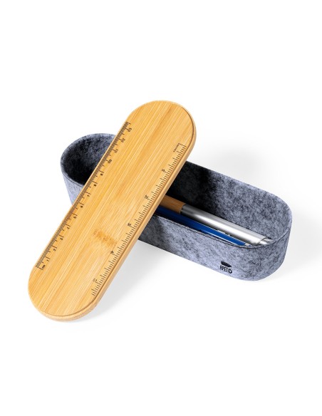 Customizable RPET Felt and Bamboo Case - GASTON