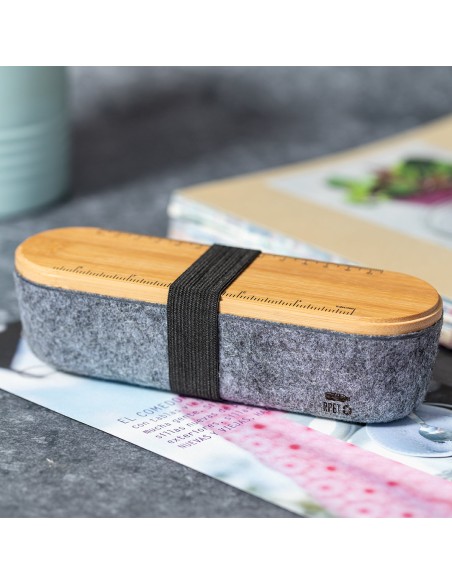 Estuche Personalizable de Fieltro RPET y bambú - GASTON